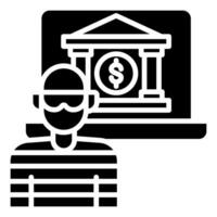 Electronic Bank Robbery icon line vector illustration