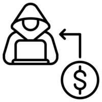 Hacking for Profit icon line vector illustration