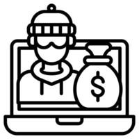 Digital Heist icon line vector illustration