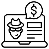 Cyber Fraud icon line vector illustration