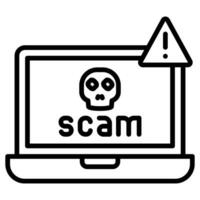 Online Scam  icon line vector illustration