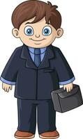 Cute businessman holding a briefcase vector