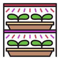 Seedling and Phyto Lamp System vector Grow Light colored icon or logo element