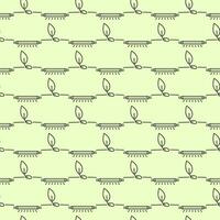 Sprout and Grow Light or Phytolamp vector outline seamless pattern