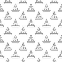 LED Phyto Lamp Bulb vector thin line minimal seamless pattern