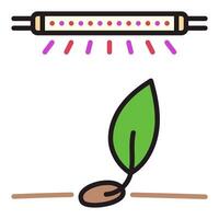 Sprout and Phytolamp vector Grow Light colored icon or symbol