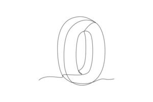 One continuous line drawing of Bricks with numbers. Numeral cube concept. Doodle vector illustration in simple linear style.