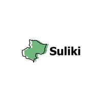 Suliki map. vector map of Indonesia Country colorful design, suitable for your company