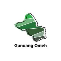 Map City of Gunuang Omeh, World Map Country of Indonesia vector template with outline, graphic sketch style isolated on white background