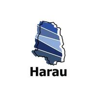 Harau map. vector map of Indonesia Country colorful design, suitable for your company