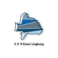 2 X 11 Enem Lingkung map. vector map of Indonesia Country colorful design, suitable for your company