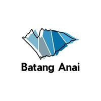 Batang Anai map. vector map of Indonesia Country colorful design, suitable for your company