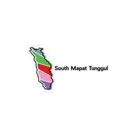 South Mapat Tunggul map. vector map of Indonesia Country colorful design, suitable for your company