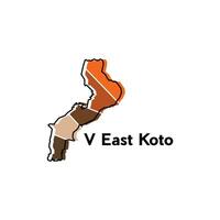 V East Koto map. vector map of Indonesia Country colorful design, suitable for your company