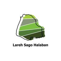 Lareh Sago Halaban map. vector map of Indonesia Country colorful design, suitable for your company