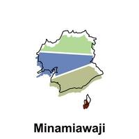 Map City of Minamiawaji design illustration, vector symbol, sign, outline, World Map International vector template on white background