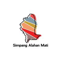 Simpang Alahan Mati map. vector map of Indonesia Country colorful design, suitable for your company