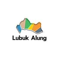 Lubuk Un pulmón mapa. vector mapa de Indonesia país vistoso diseño, adecuado para tu empresa