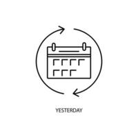 yesterday concept line icon. Simple element illustration. yesterday concept outline symbol design. vector