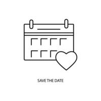 save the date concept line icon. Simple element illustration. save the date concept outline symbol design. vector