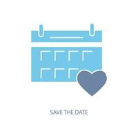 save the date concept line icon. Simple element illustration. save the date concept outline symbol design. vector