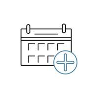 add calendar concept line icon. Simple element illustration. add calendar concept outline symbol design. vector