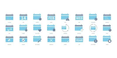 calendar icons set. Set of editable stroke icons.Vector set of calendar vector