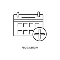 add calendar concept line icon. Simple element illustration. add calendar concept outline symbol design. vector