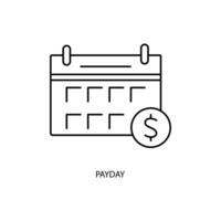 payday concept line icon. Simple element illustration. payday concept outline symbol design. vector