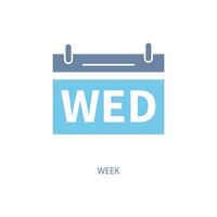 week concept line icon. Simple element illustration. week concept outline symbol design. vector