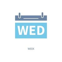 week concept line icon. Simple element illustration. week concept outline symbol design. vector