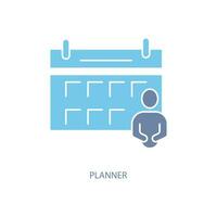 planner concept line icon. Simple element illustration. planner concept outline symbol design. vector