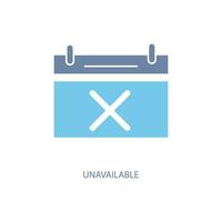 unavailable concept line icon. Simple element illustration. unavailable concept outline symbol design. vector