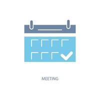 meeting date concept line icon. Simple element illustration. meeting date concept outline symbol design. vector