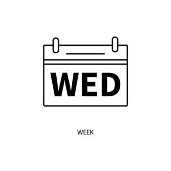 semana concepto línea icono. sencillo elemento ilustración. semana concepto contorno símbolo diseño. vector