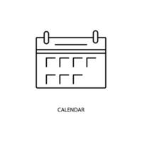calendario concepto línea icono. sencillo elemento ilustración. calendario concepto contorno símbolo diseño. vector