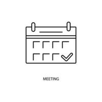 meeting date concept line icon. Simple element illustration. meeting date concept outline symbol design. vector