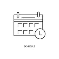 schedule concept line icon. Simple element illustration. schedule concept outline symbol design. vector