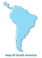 South America simple outline map vector illustration