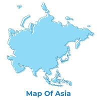 Asia simple outline map vector illustration