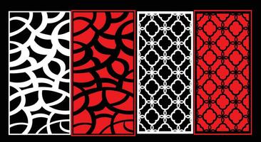 Decorative wall panels set Jali design CNC pattern, laser cutting pattern, router CNCcutting vector