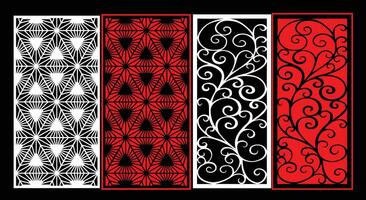 Decorative wall panels set Jali design CNC pattern, laser cutting pattern, router CNCcutting vector