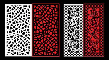 Decorative wall panels set Jali design CNC pattern, laser cutting pattern, router CNCcutting vector