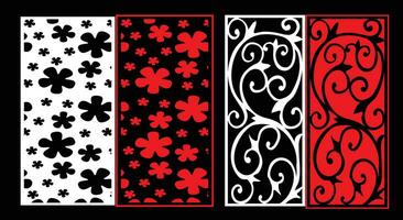 Decorative wall panels set Jali design CNC pattern, laser cutting pattern, router CNCcutting vector