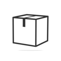 Ilustración de vector de vista superior de cajas de cartón. concepto de icono de objeto comercial y de carga. diseño vectorial de cajas cerradas de carga de entrega con sombra. diseño de icono de caja de cartón cerrada vacía.