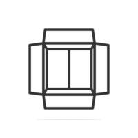 Cardboard Boxes Top View vector illustration. Business and cargo object icon concept. Delivery cargo open boxes vector design with shadow. Empty open and cardboard box icon design.