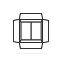 Cardboard Boxes Top View vector illustration. Business and cargo object icon concept. Delivery cargo open boxes vector design with shadow. Empty open and cardboard box icon design.