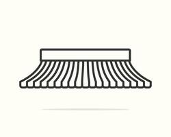 Shop awning. Shopping striped tent for market grocery or restaurant, vector cartoonish red store sunshade roof