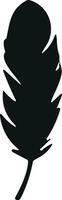 Feather bird. Plumelet Feathers vector in a flat style. Pen icon. Black quill feather silhouette.