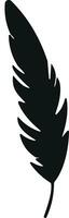 Feather bird. Plumelet Feathers vector in a flat style. Pen icon. Black quill feather silhouette.